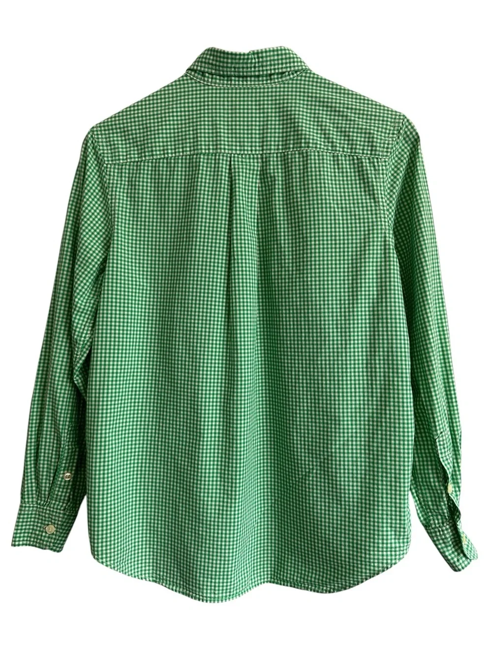 Ralph Lauren Boys Shirt Green White Gingham Button Down Preppy Classic Logo
